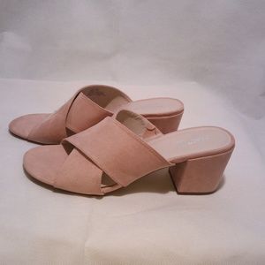 Kenneth Cole Reaction Pink Suede Mule Heels
